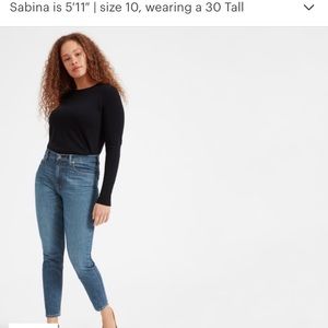Everlane High Rise Skinny, Ankle, in Mid Blue